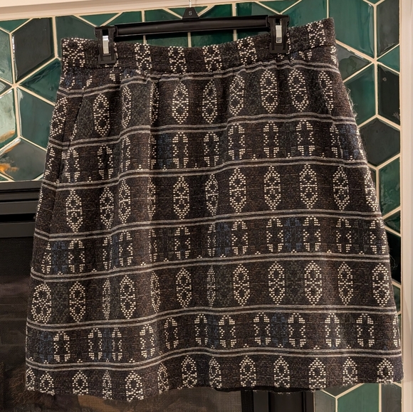 Akris Punto Geometric Wool Flare Skirt - Picture 1 of 5
